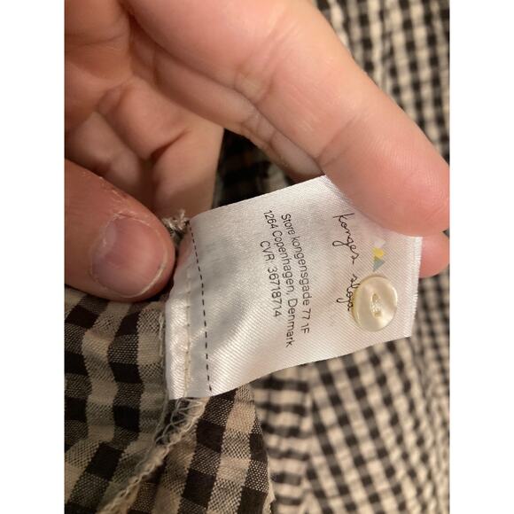 Kanges Sløjd Gingham Dress Adorable Brown & Cream Check Sz 5-6 Y Cottagecore - Picture 4 of 6